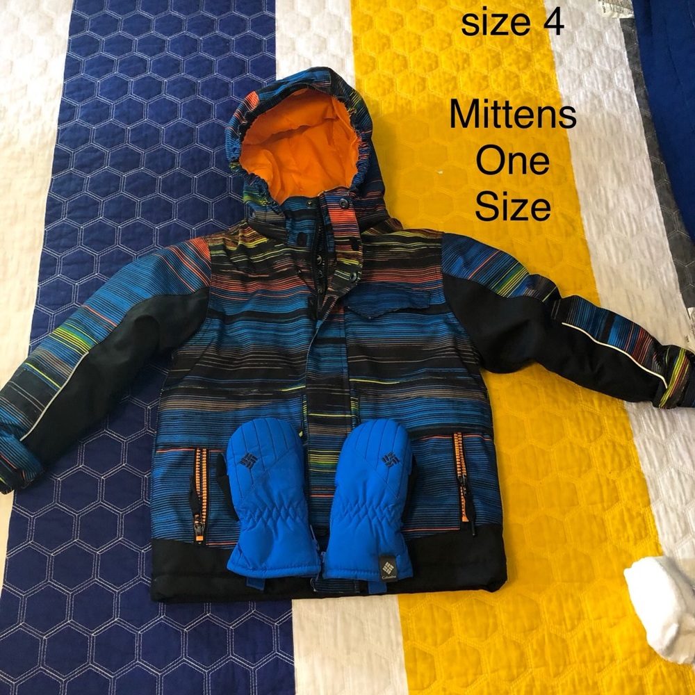 Little boy Jupa winter coat & Columbia mittens